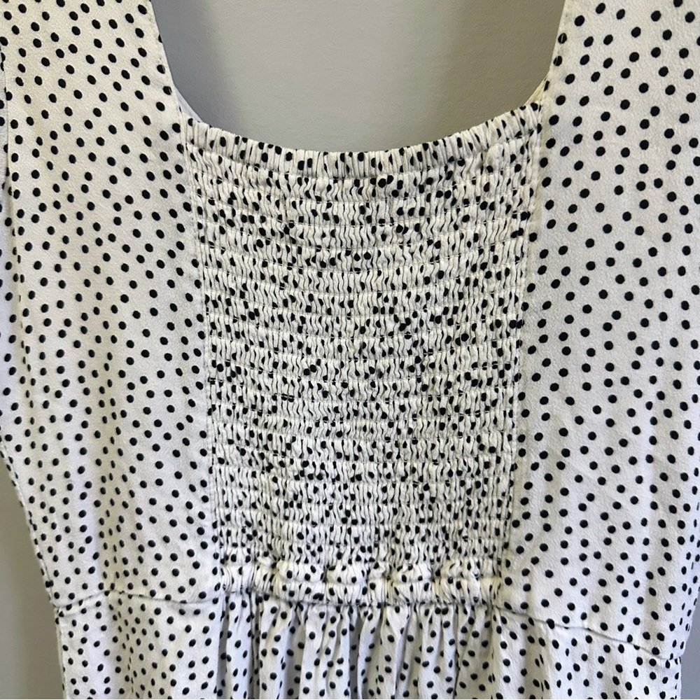 Abercrombie & Fitch Cinched Wrap Dress White Black Polka Dots, V-Neck, Size XS - Picture 12 of 15